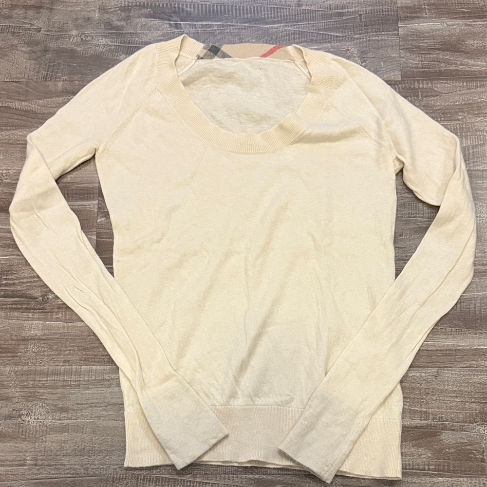 Burberry Cashmere Elegant Cream Women's Top